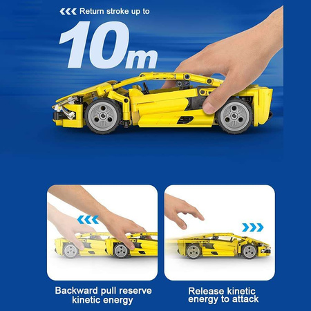 CaDA Stavební kostky 24 cm Lightning Sports Car pull-back 357 dílků