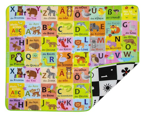 Humbi oboustranná výuková pěnová podložka s německou abecedou EPE 180x150x1 cm