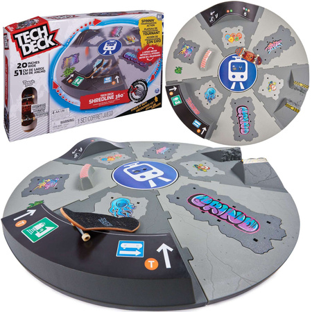 Shredline šedá sada otočného nájezdového hmatníku 360 stupňů 51 cm + příslušenství Tech Deck