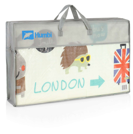 Humbi Oboustranná skládací vzdělávací podložka z XPE pěny 120x180x1cm Londýn, autobus, ulice, Miasto