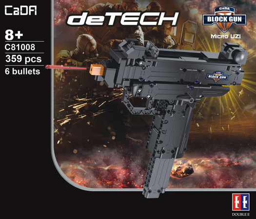 Cada C81008W Bloky pistole střílí samopal Micro UZI + munice