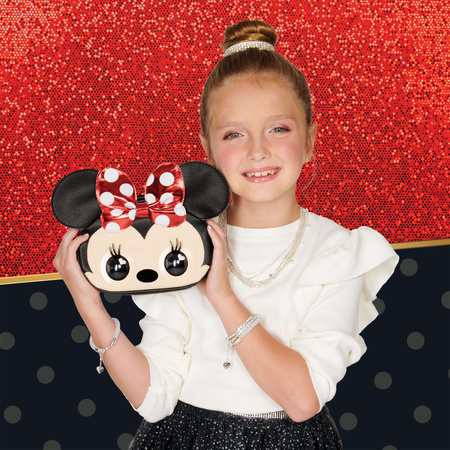 Purse Pets Disney Minnie Mouse Interaktivní černý pytel Spin Master s pohyblivýma očima