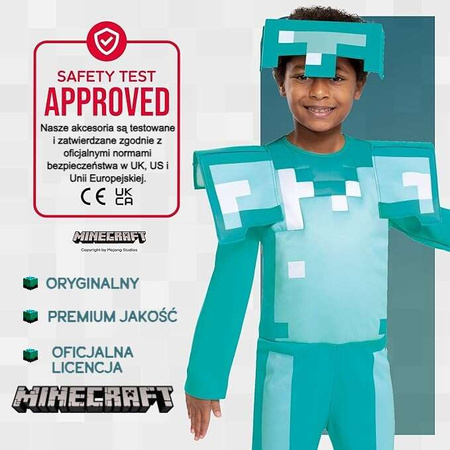 Kostým Minecraft, karnevalový kostým diamantové brnění 127-136 cm (7-8 let)