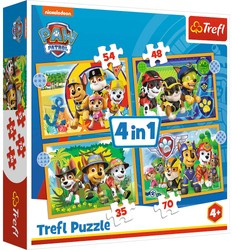 Puzzle 4v1 Dovolená Tlapková patrola Trefl 