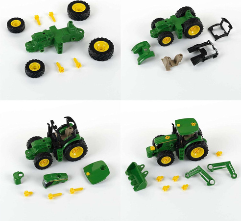 Traktor John Deere kroucení konstrukční sada Klein Zemědělský stroj Malý mechanický traktor