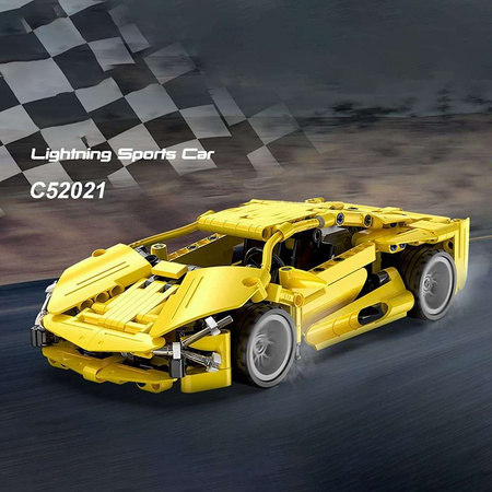 CaDA Stavební kostky 24 cm Lightning Sports Car pull-back 357 dílků