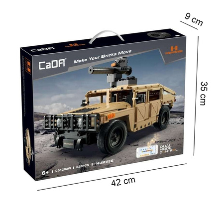CaDA Building Blocks Dálkově ovládaný vojenský terénní automobil Humvee 628 RC dílků