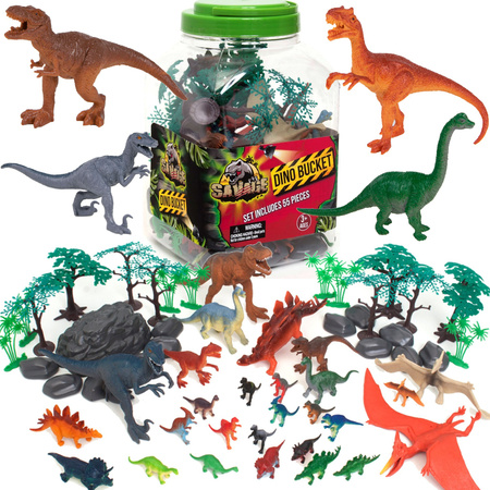 Jurský svět velká sada dinosaurů, figurky v kontejneru, 55 dílků